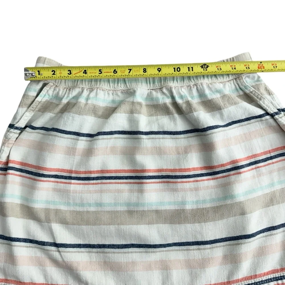 Sonoma Mini Skirt Multicolor Women Size 12 Striped Elastic Waist Slider Pocket - Picture 7 of 8